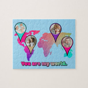 Schöne Multicolor-Weltkarte FotoCollage