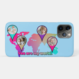 Schöne Multicolor-Weltkarte FotoCollage Case-Mate iPhone Hülle