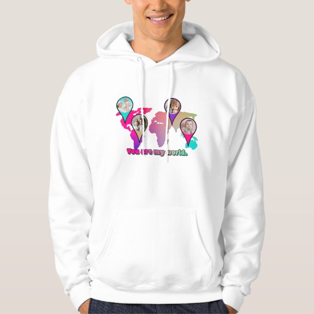 Schöne Multicolor-Weltkarte FotoCollage Hoodie (Vorderseite)