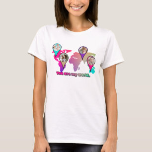 Schöne Multicolor-Weltkarte FotoCollage T-Shirt