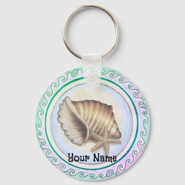 Schöne Muschel Schlüsselanhänger (Vorderseite)