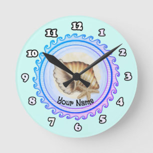 Schöne Muschel-Uhr Runde Wanduhr