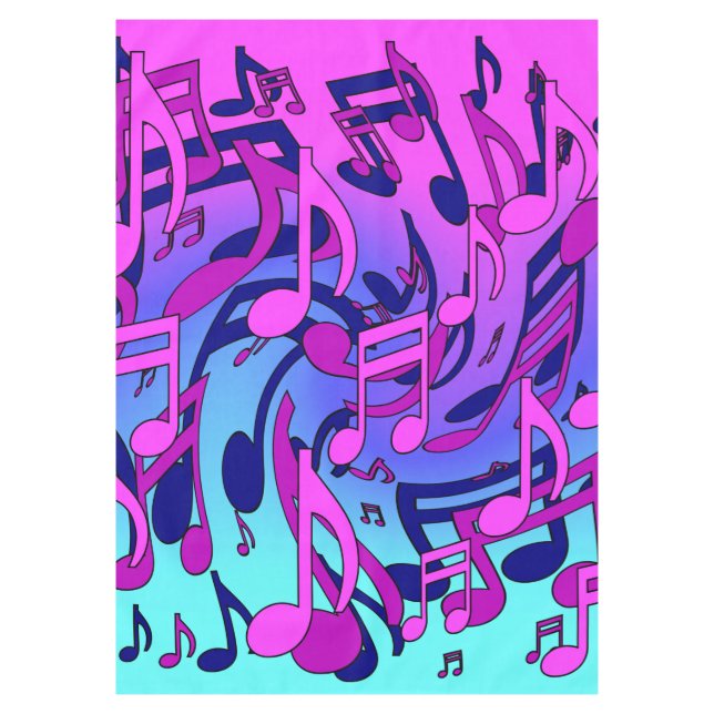 Schöne Musik Farbenfrohe Drehtafeln Pink Aqua  Tischdecke (Vorderseite)