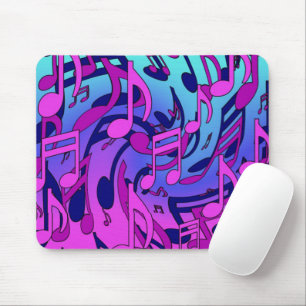 Schöne Musik Farbige wirbelnde Noten  Mousepad