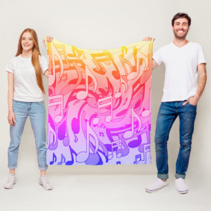Schöne Musik Fröhliche Farben Lebendige Noten Fleecedecke