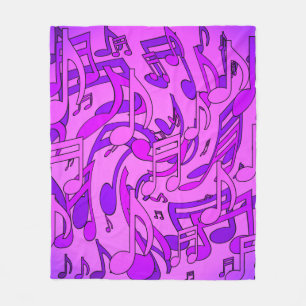 Schöne Musik Fröhliche Noten Lila Pink Fleecedecke