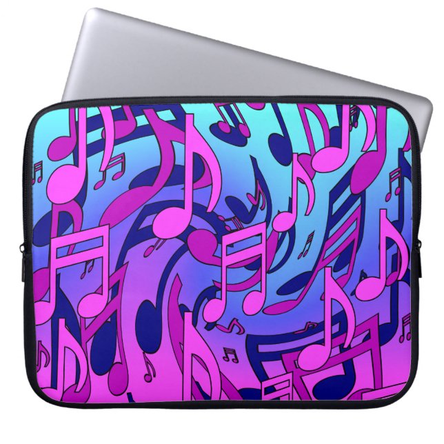 Schöne Musik Musik Noten Lebhaft Upbeat Künstleris Laptopschutzhülle (Vorderseite)