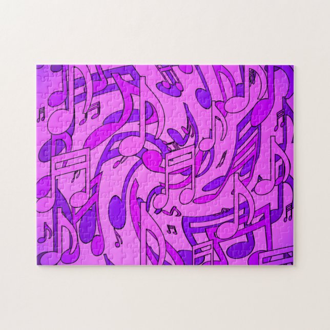 Schöne Musik Upbeat Lila Noten Pink (Horizontal)
