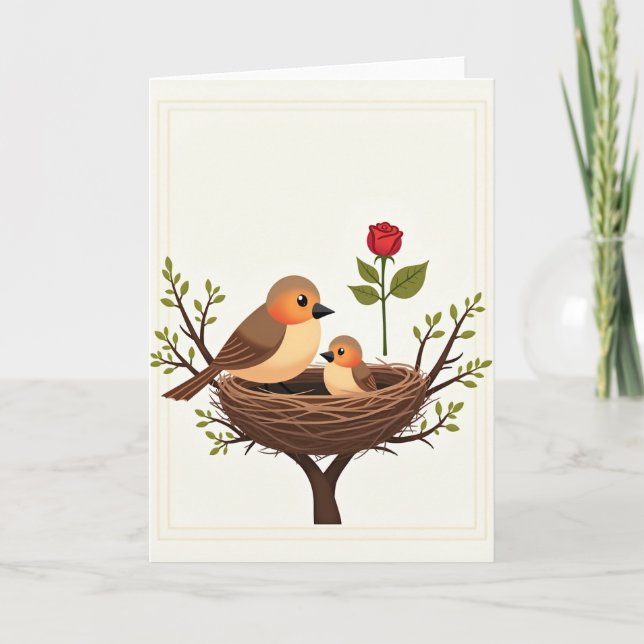 Schöne Muttertags-Nest-Karte Karte (Vorderseite)