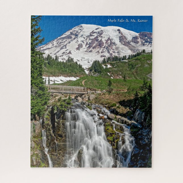 Schöne Myrtle Falls & Mount Rainier (Vertikal)