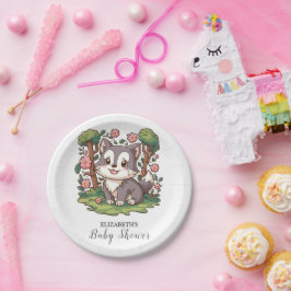 Schöne Mystical Wolf Babydusche Pappteller