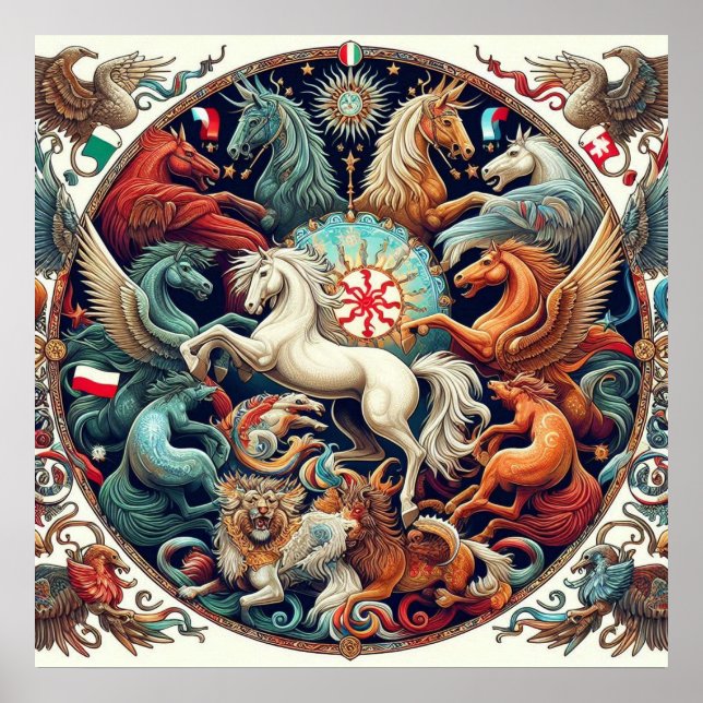 "Schöne mystische Pferde" 30 Poster (Vorne)