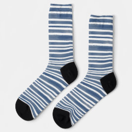 Schöne, nahtlose, blaue und weiße Streifen Socken