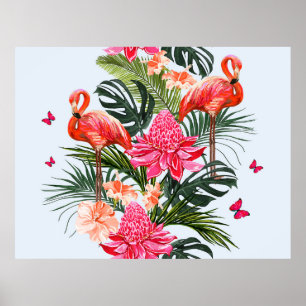 Schöne, nahtlose Blumenmuster im Sommer Hintergrun Poster