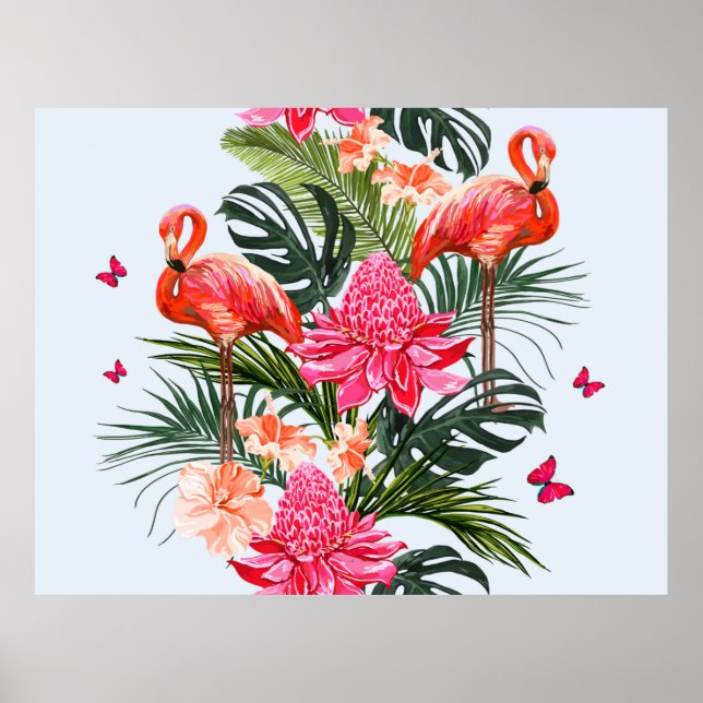 Schöne, nahtlose Blumenmuster im Sommer Hintergrun Poster (Vorne)