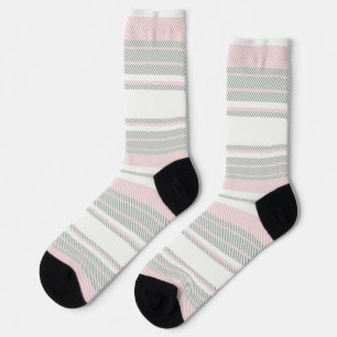 Schöne nahtlose Streifen staubgrau rosa weiß Socken