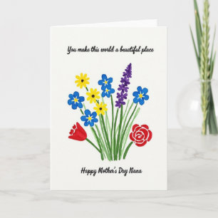 Schöne Nana-Blumen-Tag-Karte Karte
