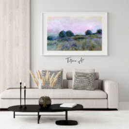 Schöne Natur Blaue Lila Wiese Landschaft Kunst, Di Poster