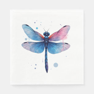 Schöne Natur Farbige Grafik Muster Libelle Serviette