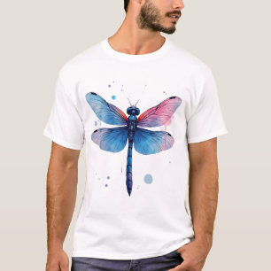 Schöne Natur Farbige Grafik Muster Libelle T-Shirt