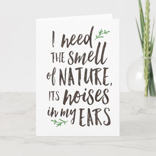 Schöne Natur-Typografie-Raum-Gruß-Karte Karte (Vorderseite)