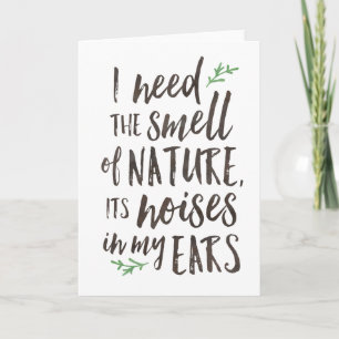 Schöne Natur-Typografie-Raum-Gruß-Karte Karte