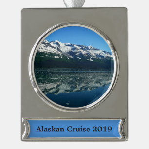Schöne Naturfotografie der Alaskaküste Banner-Ornament Silber