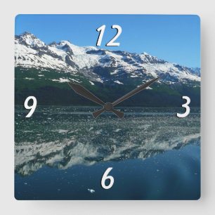 Schöne Naturfotografie der Alaskaküste Quadratische Wanduhr