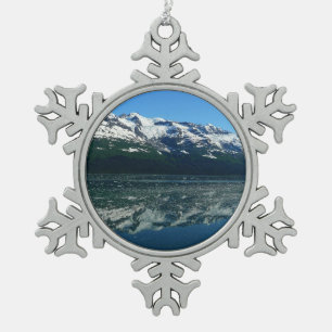 Schöne Naturfotografie der Alaskaküste Schneeflocken Zinn-Ornament