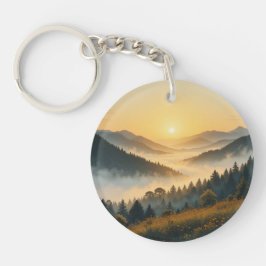 Schöne Naturlandschaft Acryl-Schlüsselanhänger Schlüsselanhänger