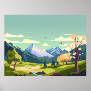 Schöne Naturlandschaft Poster