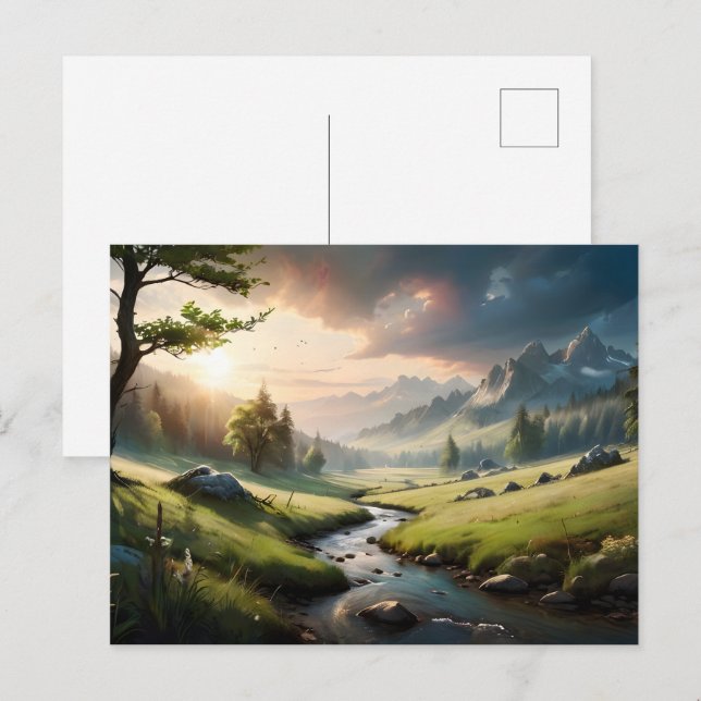 Schöne Naturlandschaft Postkarte (Vorne/Hinten)