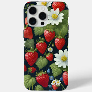 Schöne natürliche Erdbeere und Blume Muster. Case-Mate iPhone Hülle