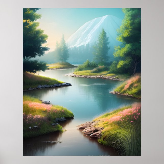Schöne natürliche, realistische Landschaft Poster (Vorne)