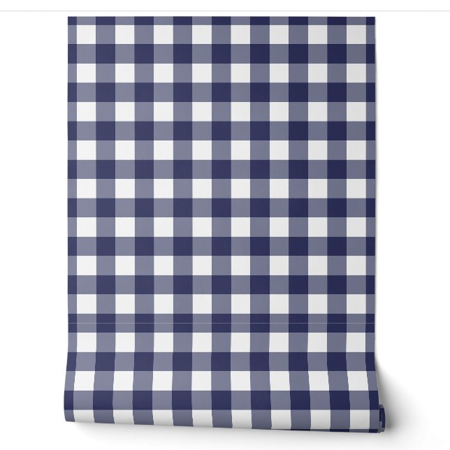 Schöne Navy-Gingham-Karo Grün Buffalo Karo Tapete (Abrollen)