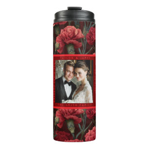 Schöne Nelken-Charm-Wildblumen-Hochzeit Thermosbecher