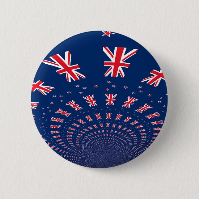 Schöne Neuseeland-Flaggen-Kunst-Druck-Design Button (Vorderseite)