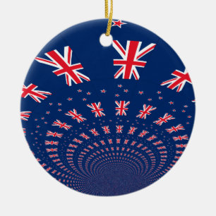 Schöne Neuseeland-Flaggen-Kunst-Druck-Design Keramik Ornament