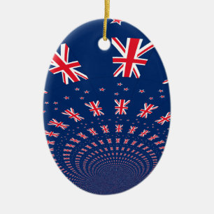 Schöne Neuseeland-Flaggen-Kunst-Druck-Design Keramikornament