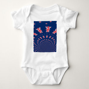 Schöne neuseeländische Flaggen Art Print Design Baby Strampler