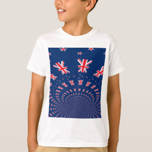 Schöne neuseeländische Flaggen Art Print Design T-Shirt