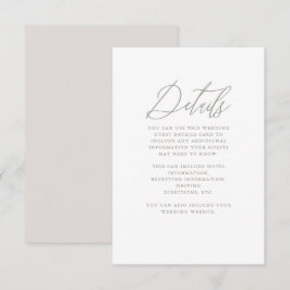 Schöne neutrale Kalligrafie für Hochzeitgäste Deta Begleitkarte
