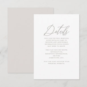 Schöne neutrale Kalligrafie für Hochzeitgäste Deta Begleitkarte