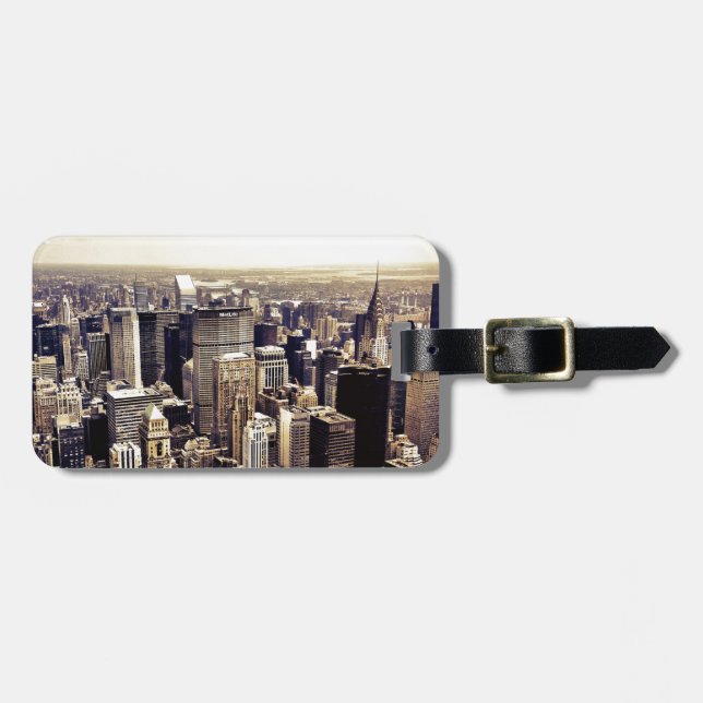 Schöne New- York Citywolkenkratzer-Skyline Gepäckanhänger (Vorderseite horizontal)