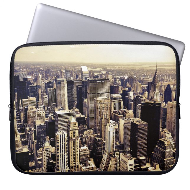 Schöne New Yorker Wolkenkratzer Skyline Laptopschutzhülle (Vorderseite)