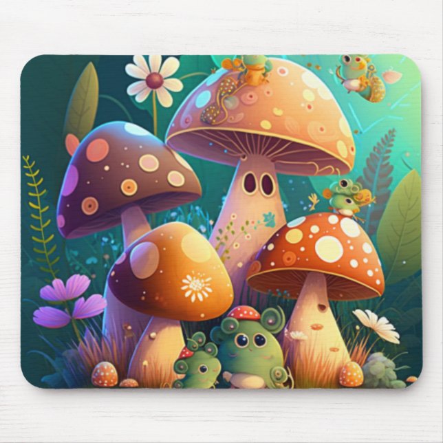 Schöne niedliche Babypilze Mousepad (Vorne)