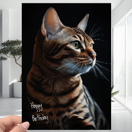 Schöne Niedliche Bengalische Kitty Cat Happy Birth Karte