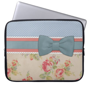 Schöne niedliche, elegante, mädchenhafte Vintage Laptopschutzhülle