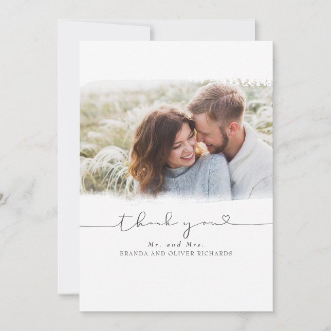 Schöne Niedliche Hochzeit Vielen Dank Foto Dankeskarte (Vorderseite)