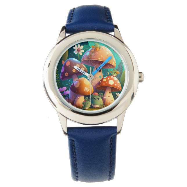 Schöne niedliche Pilze Armbanduhr (Vorderseite)